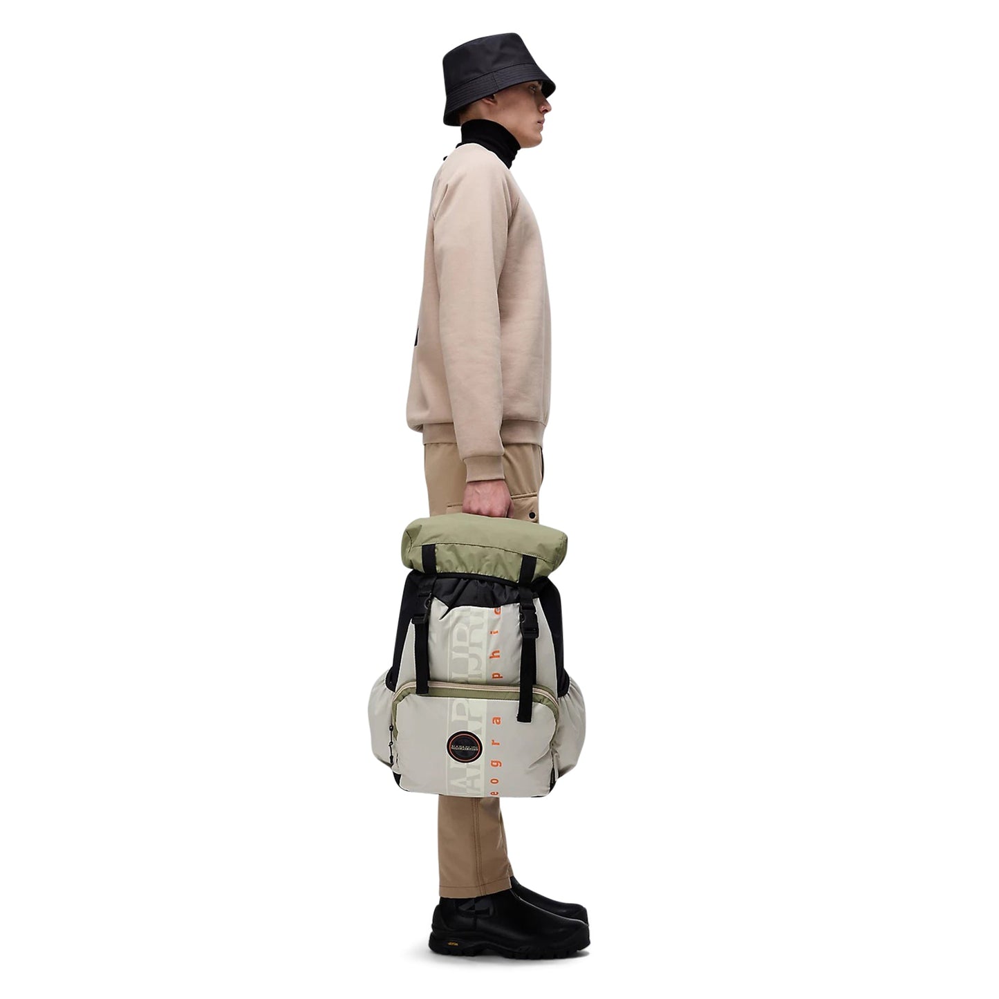 27.5L Beige/Green Hiking Backpack